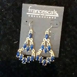 Blue & gold earrings